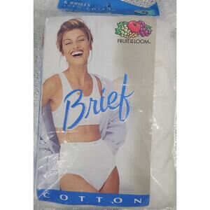 Fruit of the Loom Briefs Women's 9 Underwear 6 Pair Cotton VTG 1999 Y2K NIP